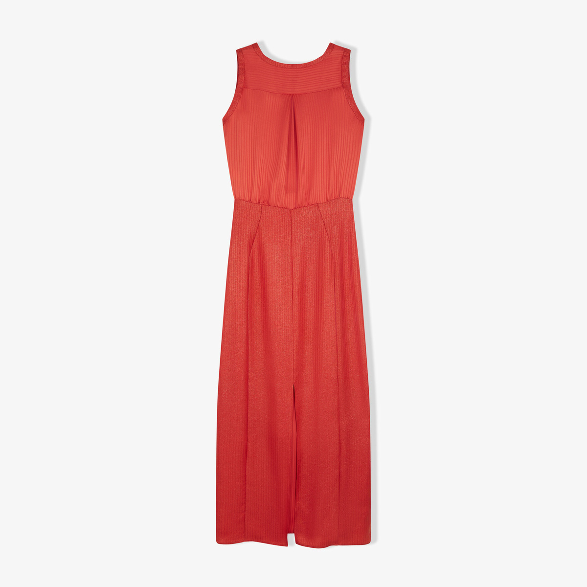 Dauphine Long Dress, Bloody Orange Jacquard - Silk - image 2