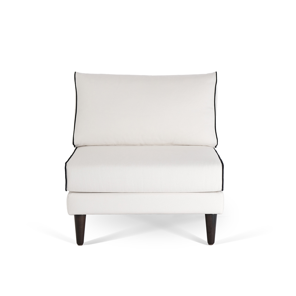 Flip Chair Noa, White / Black - H80 x W80 x D75 cm - Cotton / Wood - image 2