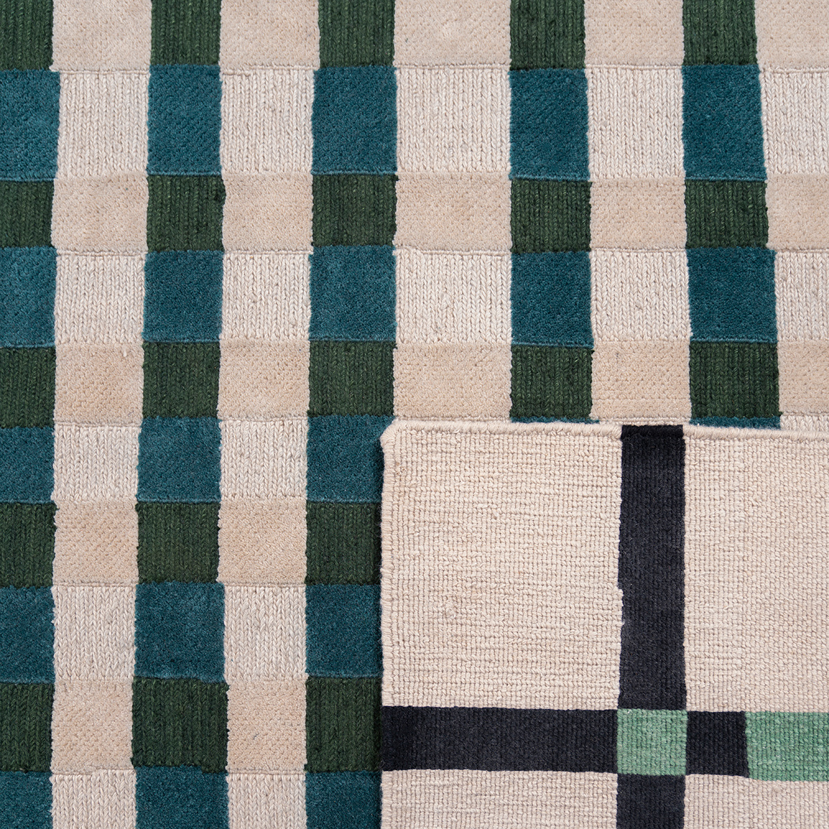 Outdoor Carpet Vichy, Bleu Sarah - L240 x l170 cm - Pet Yarn - image 2