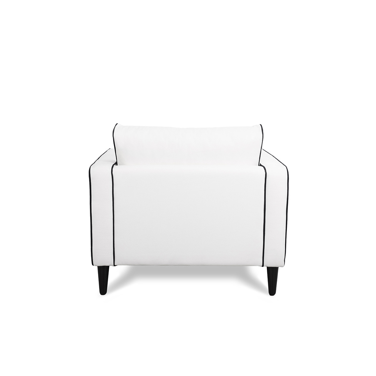 Armchair Noa, White / Black - H77x W90 x D90 cm - Cotton / Wood - image 3