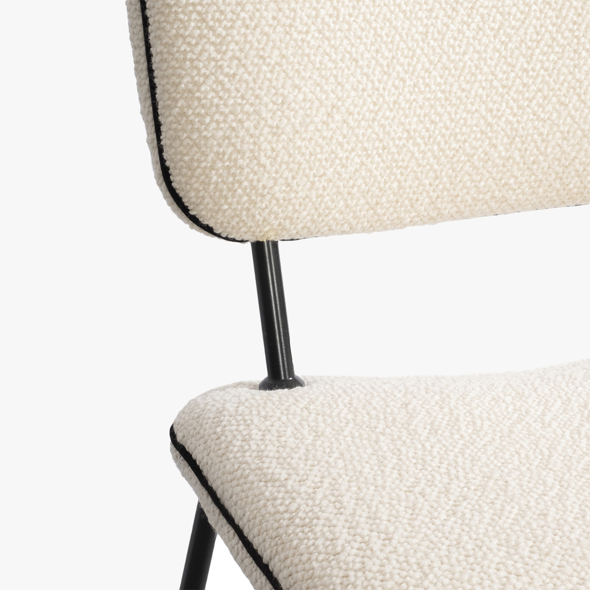 Armchair Double Jeu, White / Curly - H80 x W68 x D58 cm - Steel / tissue - image 2