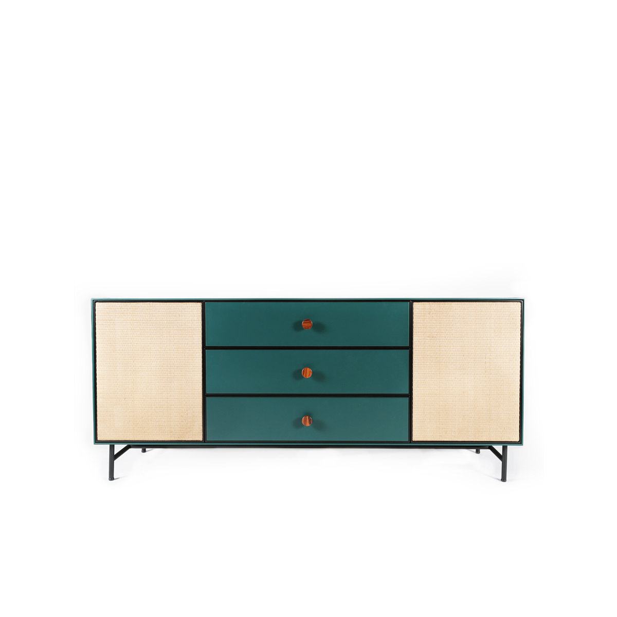 Sideboard Essence, Green / Black - L180 x W45 x H75 cm - Lacquered wood - image 1