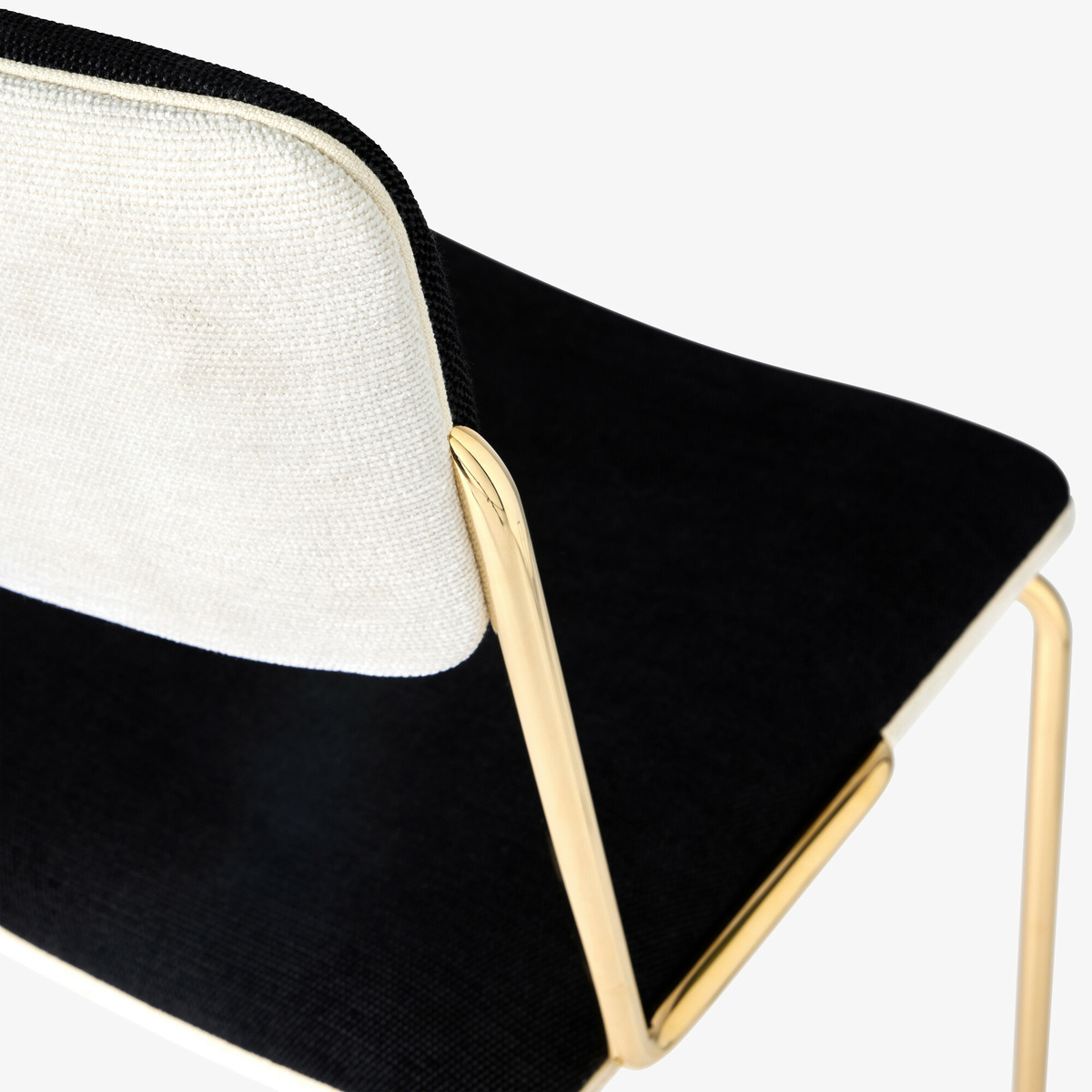 Chair Double Jeu, Almond / Gold - H85 x W51 x D43 cm - Cotton - image 5