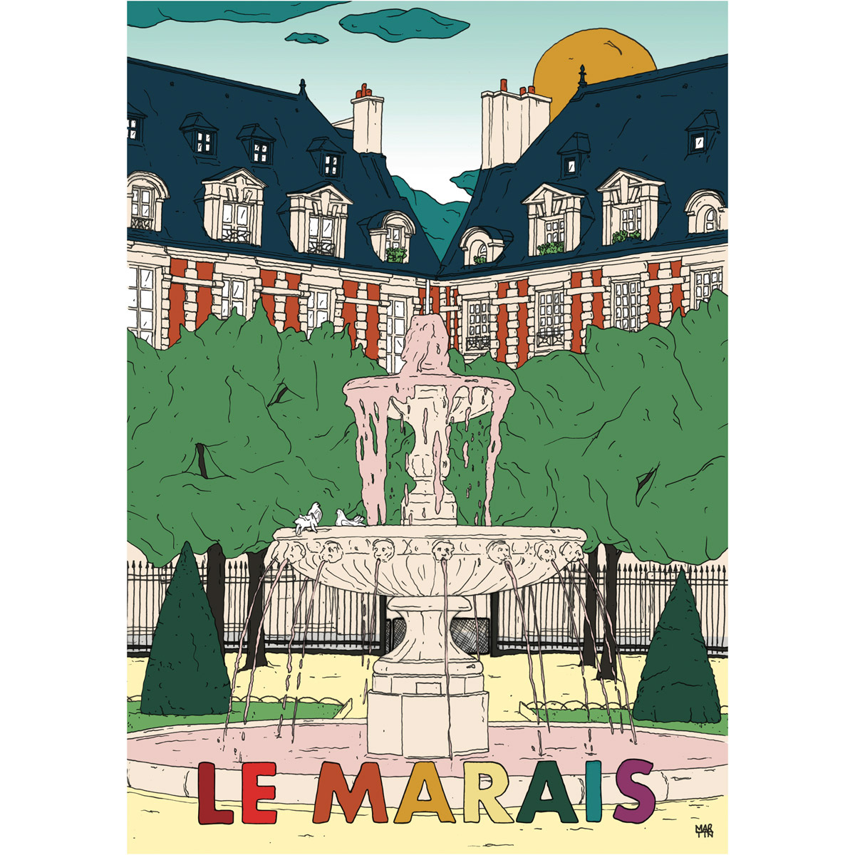 Poster Le Marais, Semi-matte paper - L40 x W30 cm - image 1