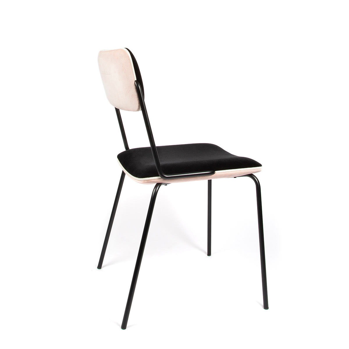Chair Double Jeu, Pink - H85 x W51 x D43 cm - Steel / Velvet - image 2
