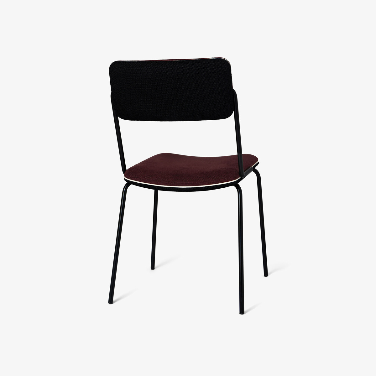 Chair Double Jeu, Blackcurrant / Black - H85 x W51 x D43 cm - Cotton - image 4