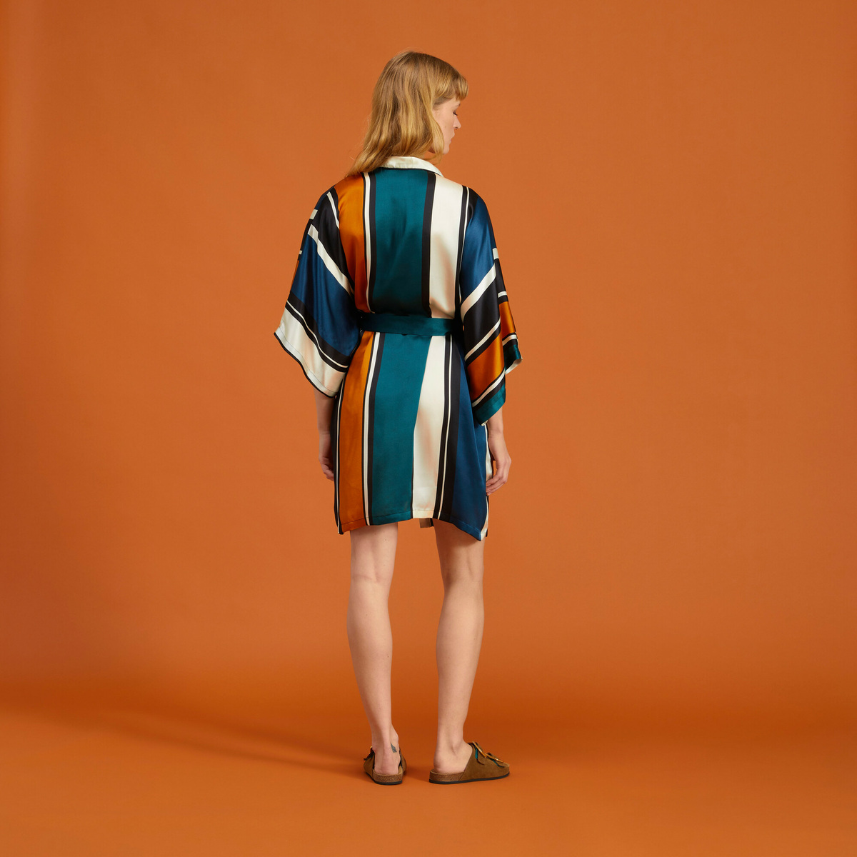 Prisca Kimono, Iconic Stripe - 100% Silk - image 2