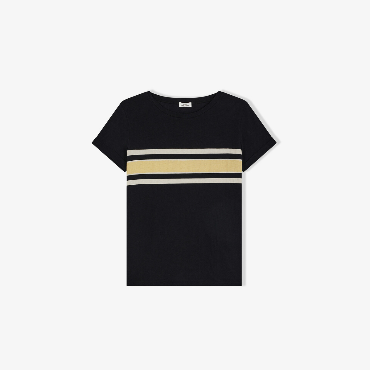 T-Shirt Frise, Noir - Coupe droite - Coton/Cachemire - image 1