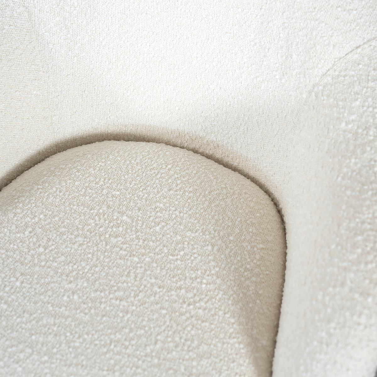 Armchair Bozzolo, Ecru - H72 x W75 x D71 cm - Oak / Bouclette tissue - image 6