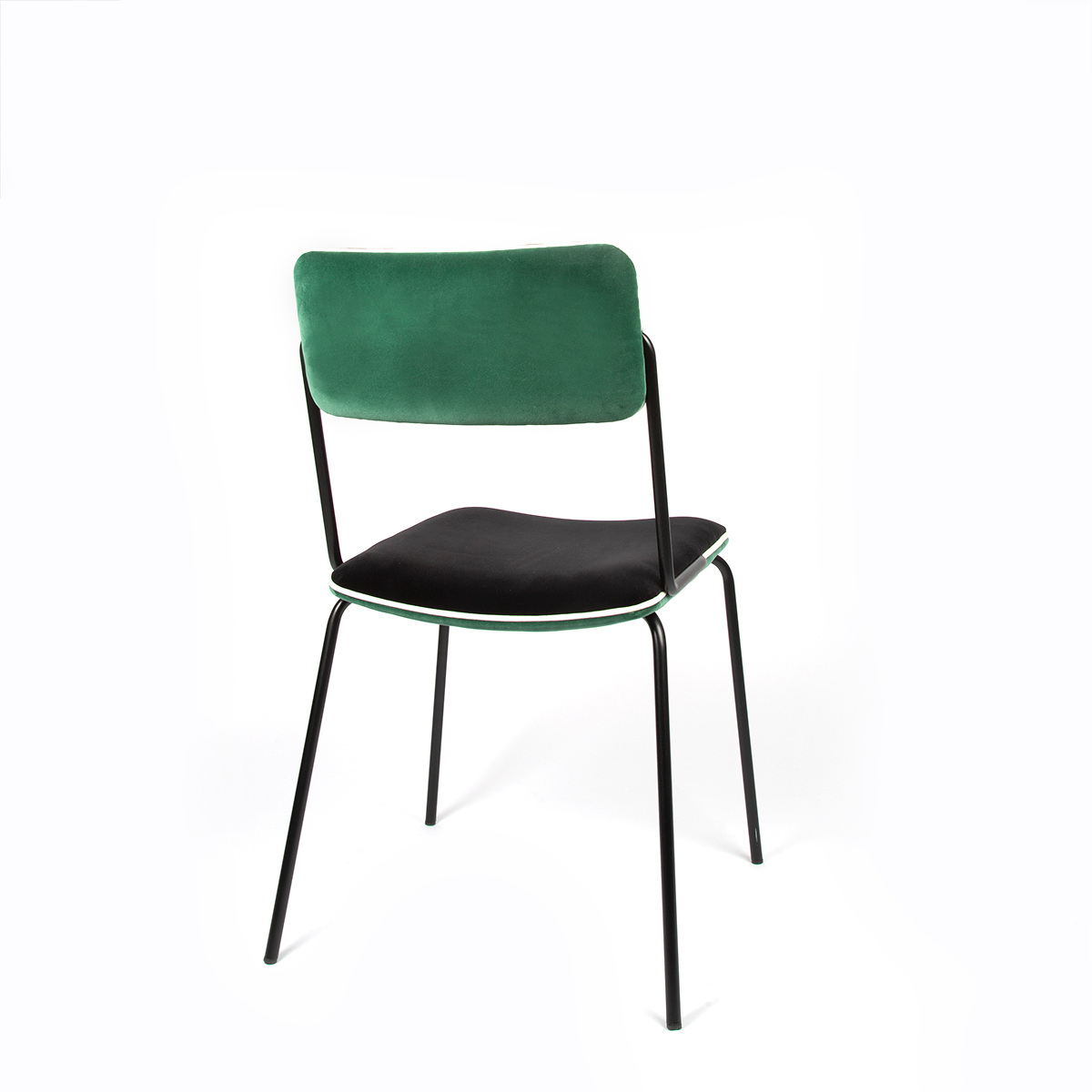 Chair Double Jeu, Green - H85 x W51 x D43 cm - Steel / Velvet - image 4
