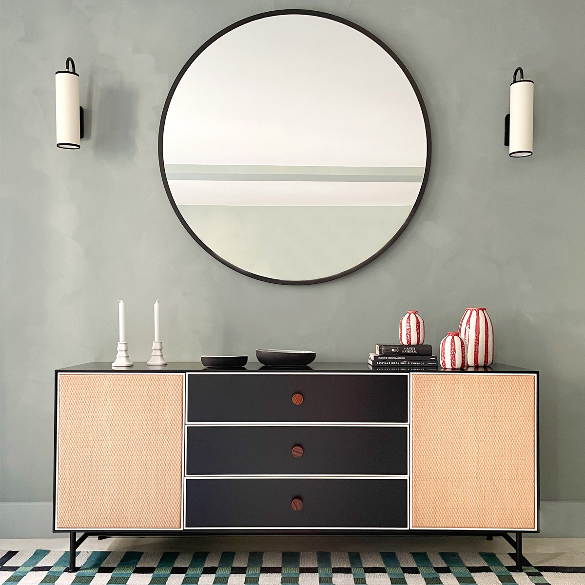 Sideboard Essence, Black / Ivory - L180 x W45 x H75 cm - Lacquered wood - image 2