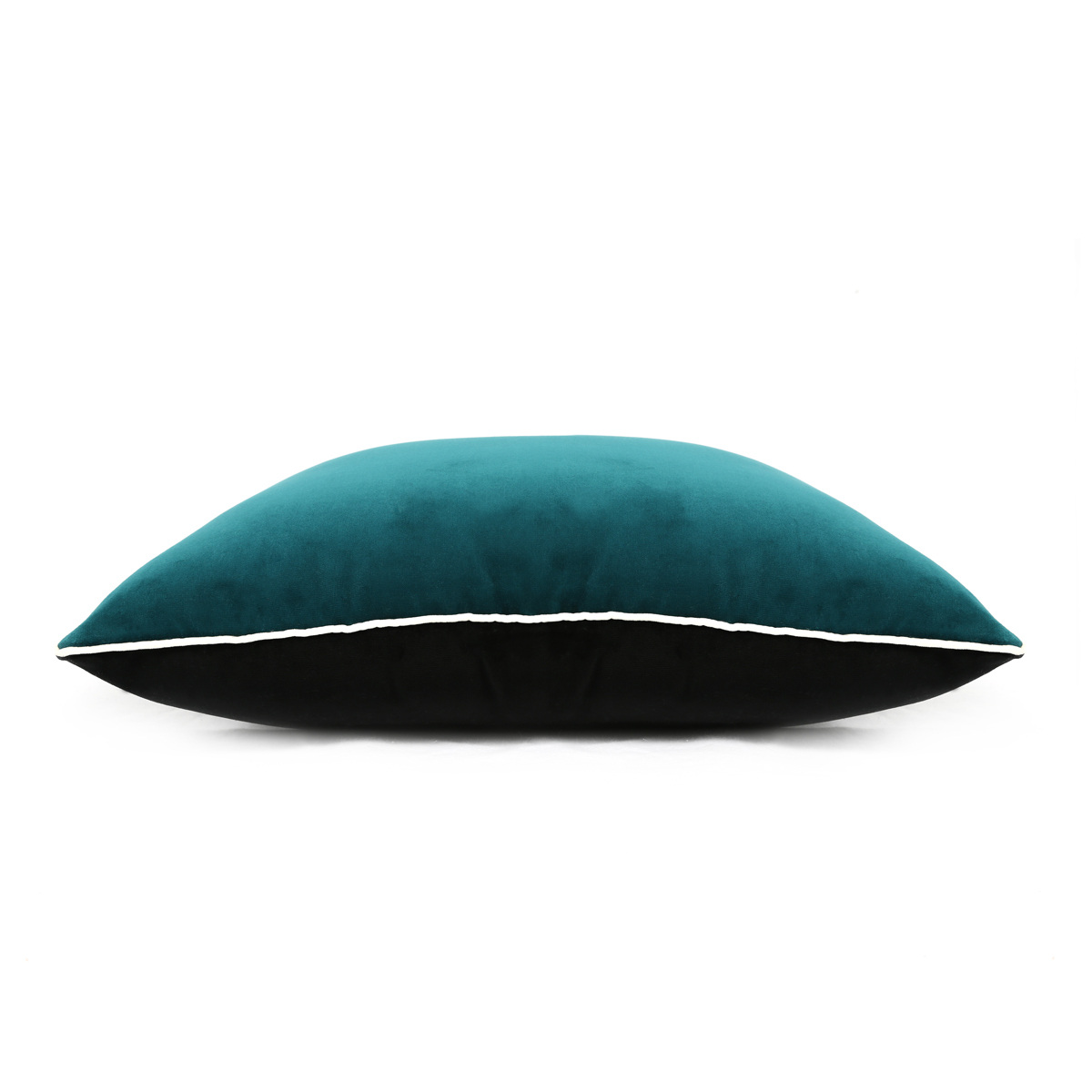 Cushion Double Jeu, Blue / Black Radish - 55 x 40 cm - Cotton velvet - image 3