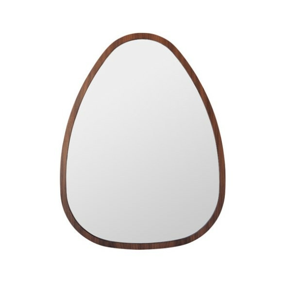 Mirror Ovo, Walnut - H75 cm - Walnut oiled   - image 2