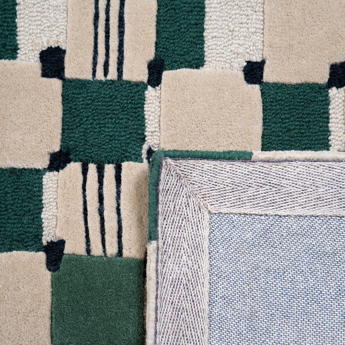 Damier Rug, Cactus - Different sizes - Wool / Cotton - image 2