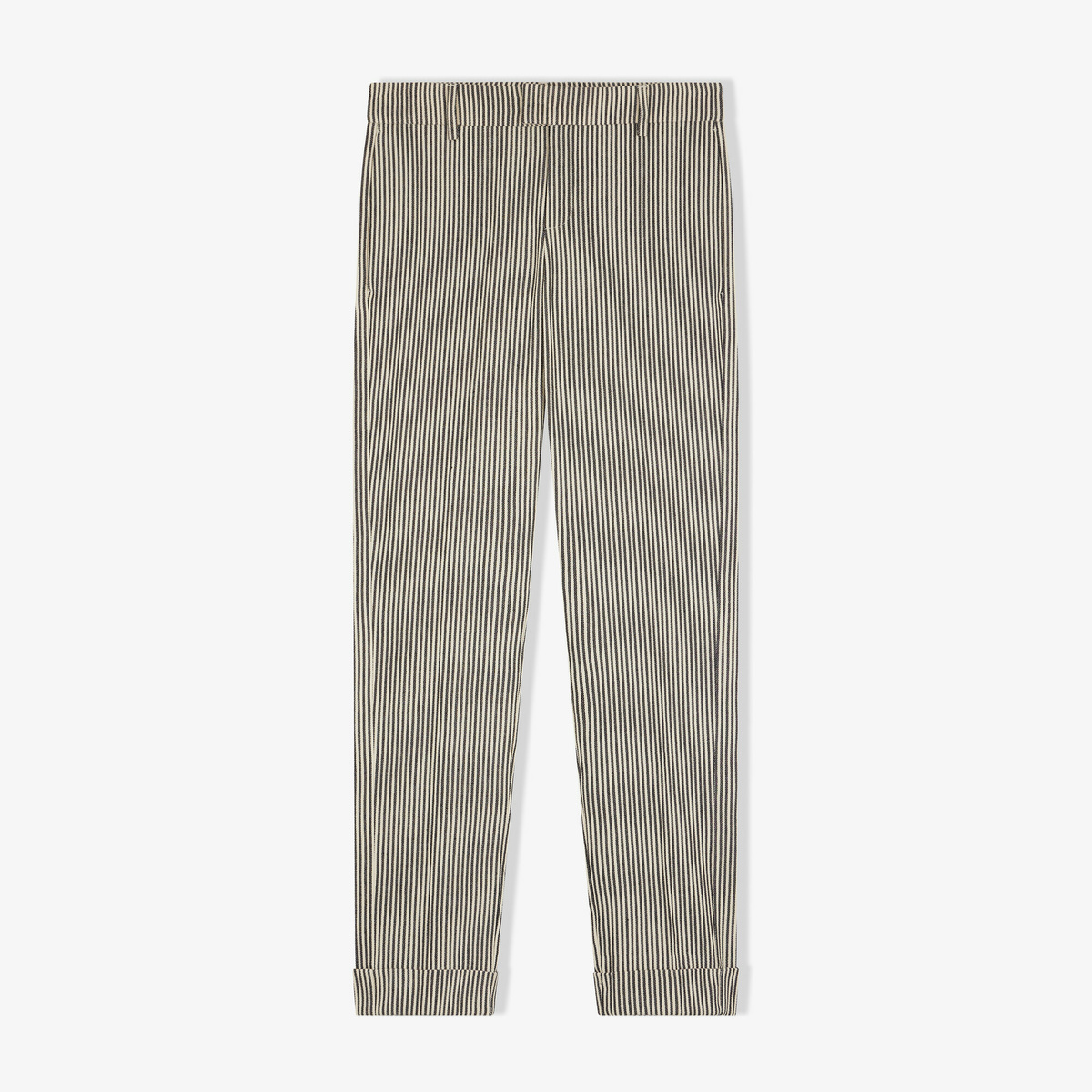 Pantalon costume Diderot Rayé, Noir et Blanc - Coupe droite - image 1