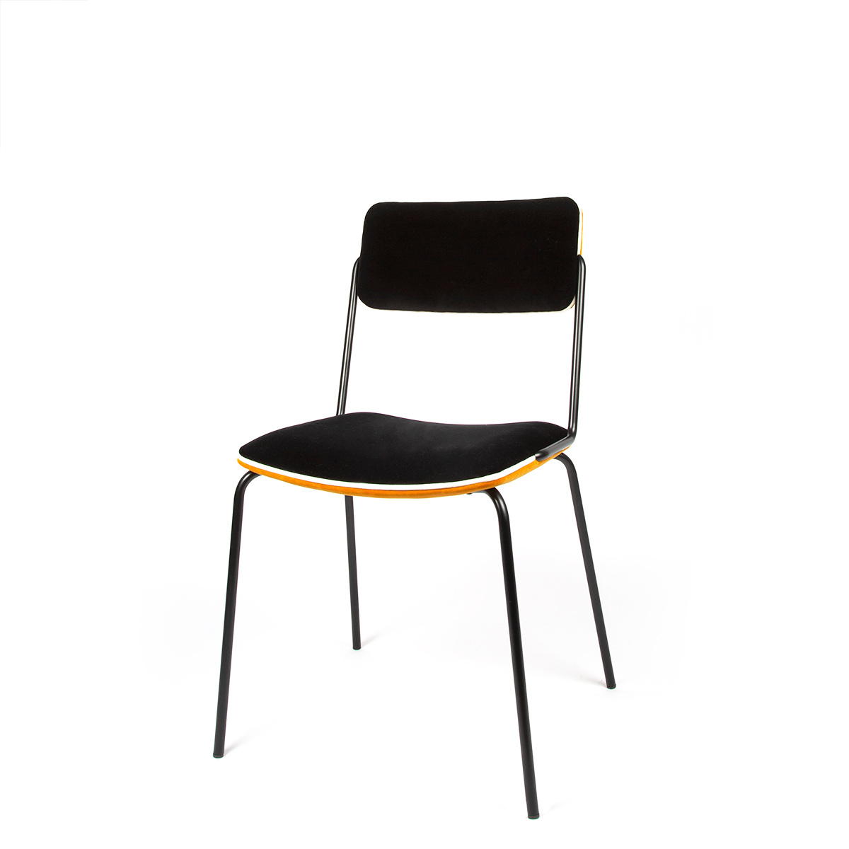 Chair Double Jeu, Ochre - H85 x W51 x D43 cm - Steel / Velvet - image 3