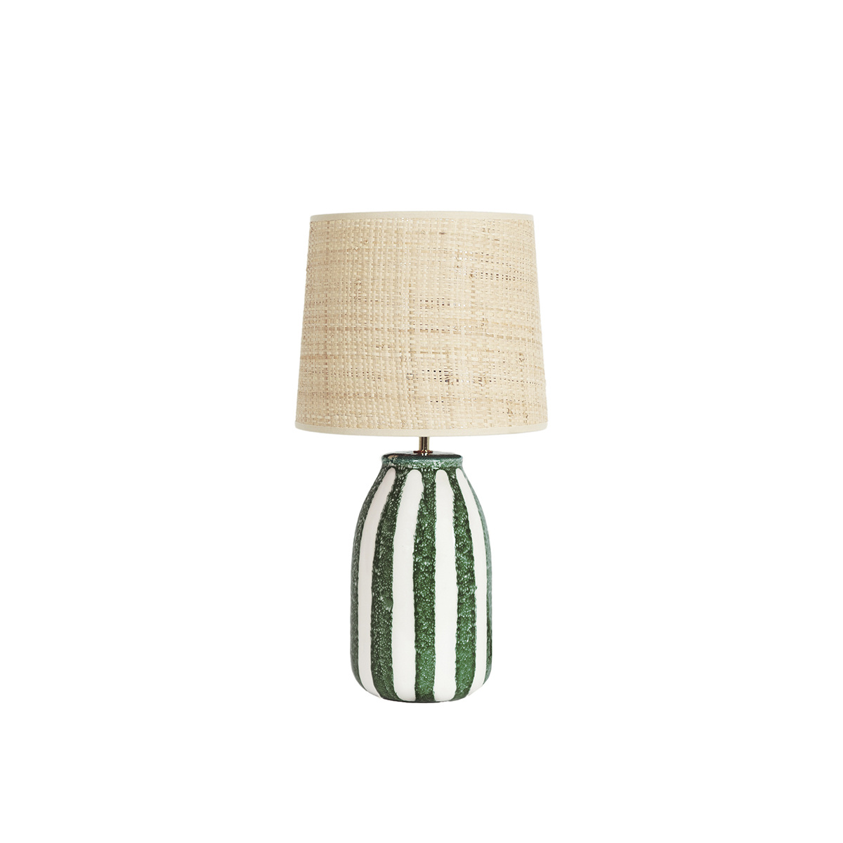 Lamp Palmaria, Green - H46 cm - Ceramic / Rabane lampshade - image 1