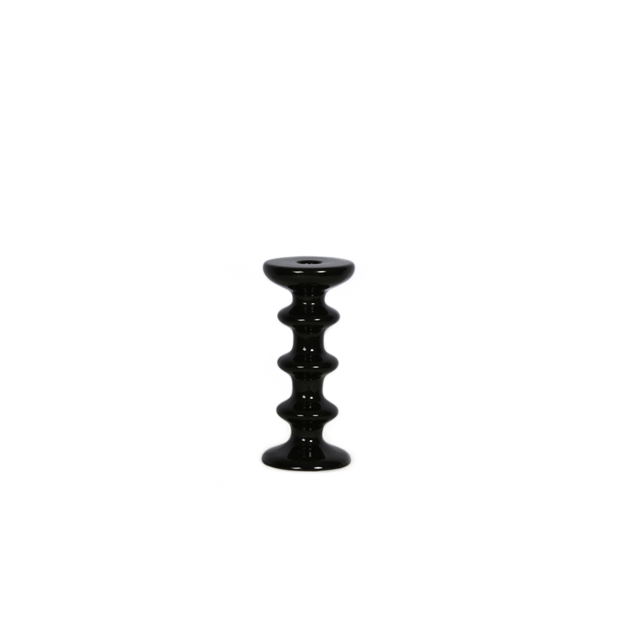 Candlestick Slavic, Black - H20 cm - Ceramic - image 1