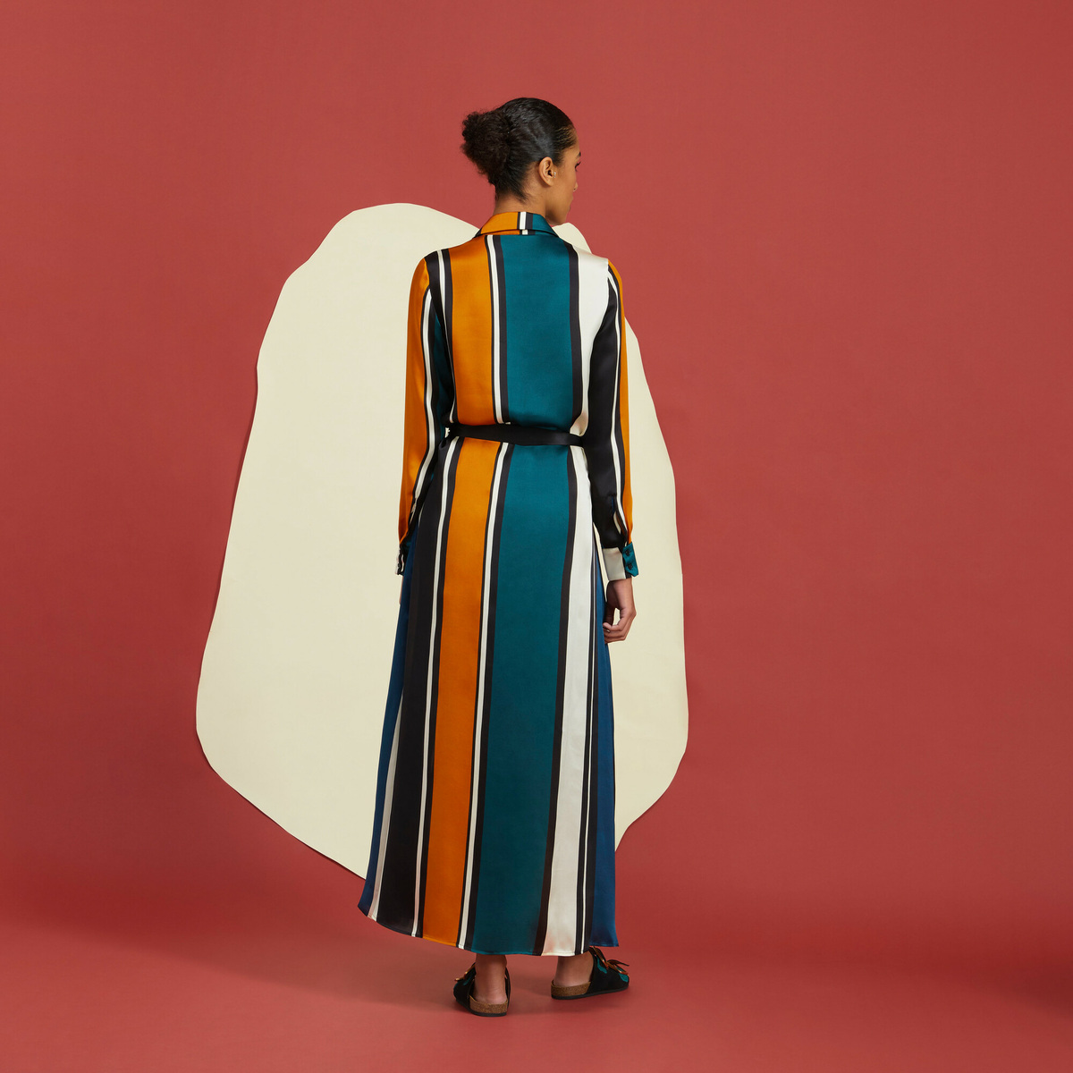 Celeste Dress, Iconic Stripe - 100% Silk - image 2