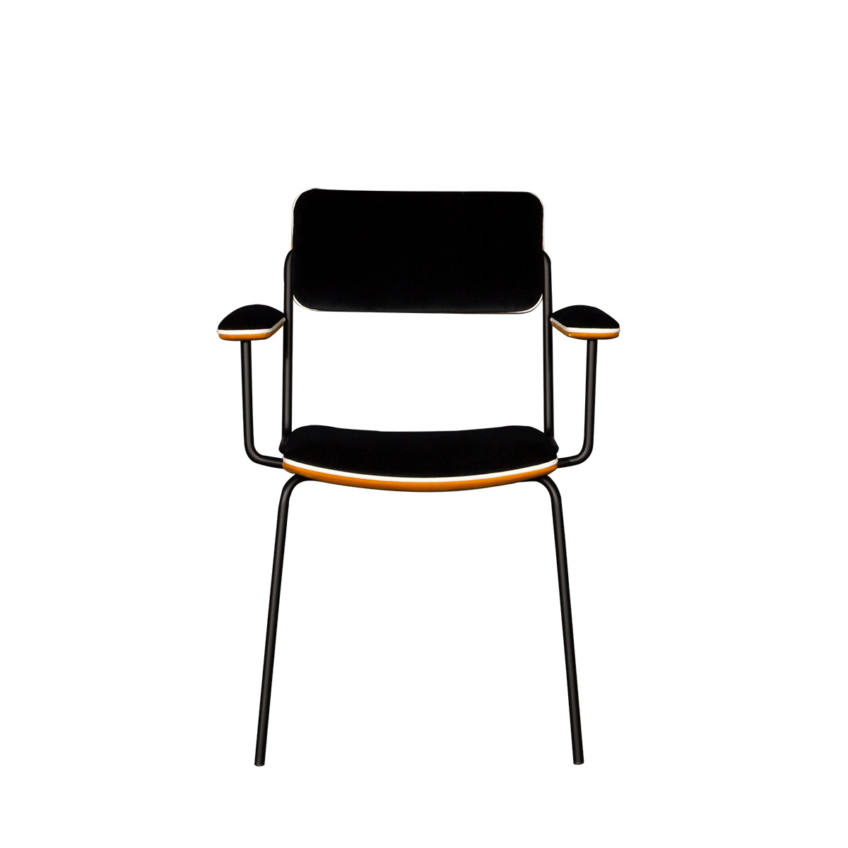 Arm Chair Double Jeu, Ochre - H85 x W51 x D43 cm - Steel / Velvet - image 2