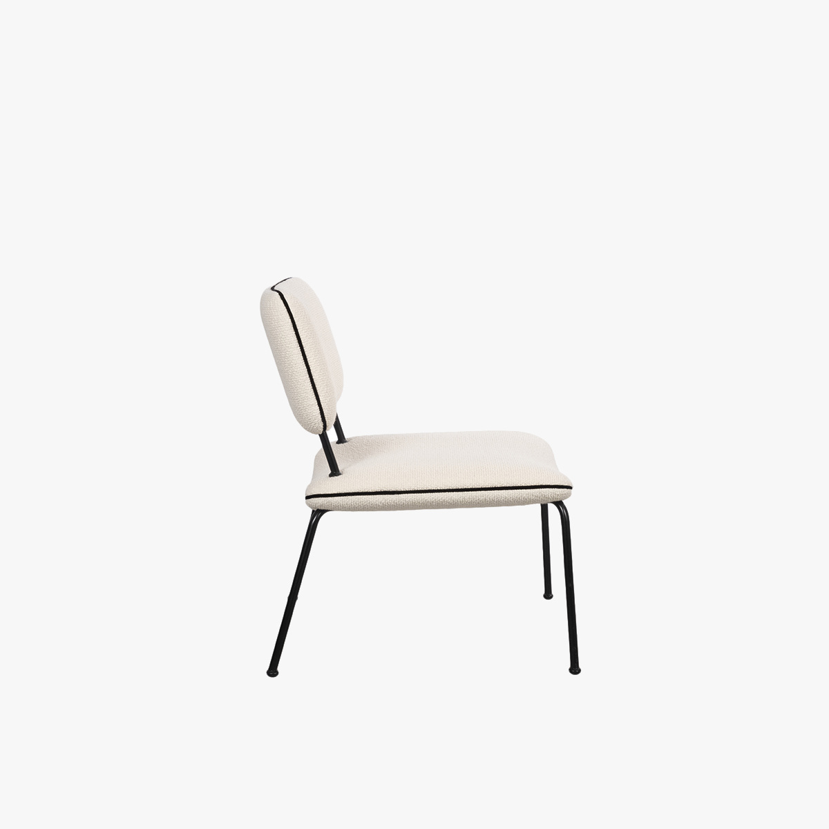 Armchair Double Jeu, White / Curly - H80 x W68 x D58 cm - Steel / tissue - image 5