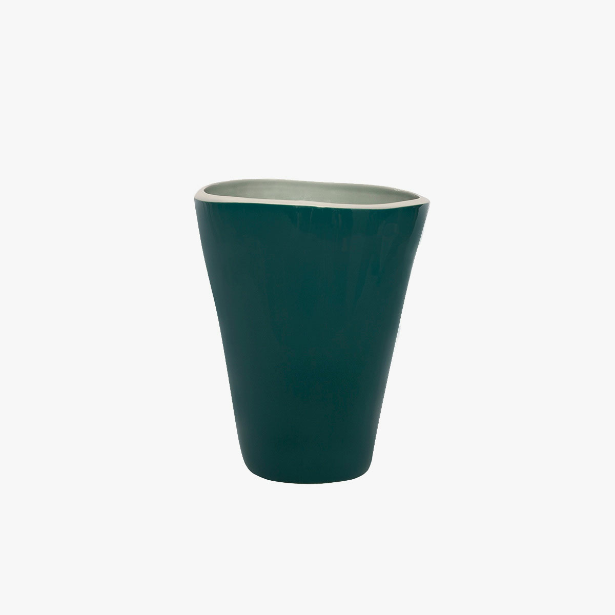 Vase Double Jeu, Tilleul / Bleu Sarah - H29 cm - Céramique - image 1