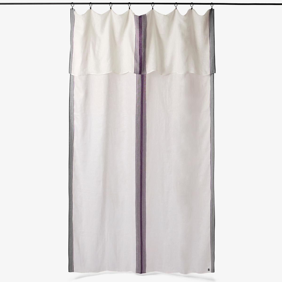 Dita curtain, White / Aubergine - 170 x 300 cm - image 1