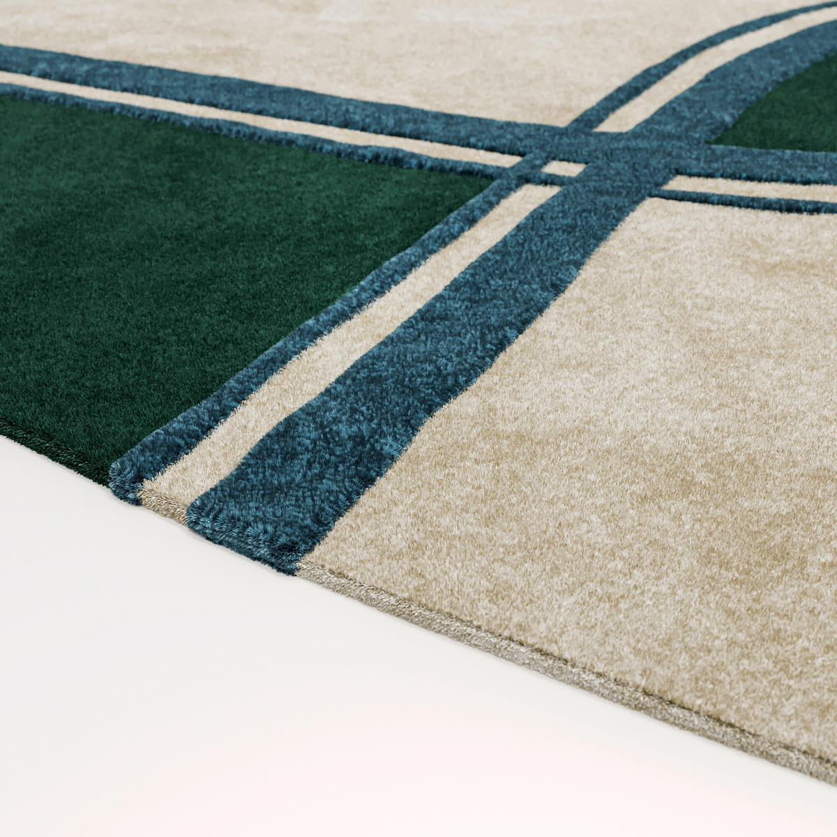 Twiggy carpet, Sarah Blue / Emeraude - L250 x H251 cm - Wool - image 2