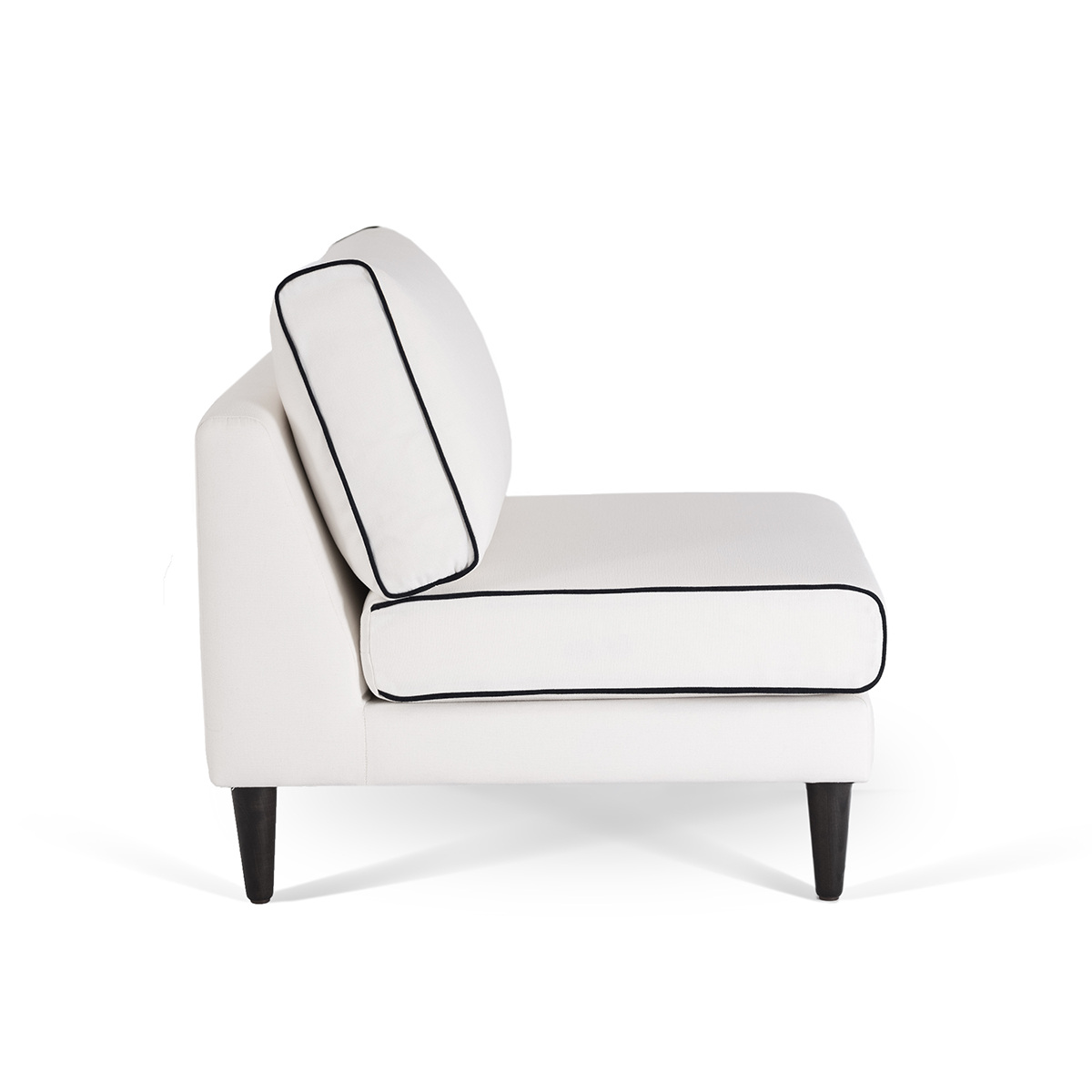Flip Chair Noa, White / Black - H80 x W80 x D75 cm - Cotton / Wood - image 3