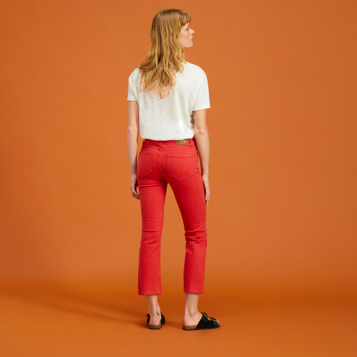 Sol Cropped Jean, Lava - Flared Short Jean - Cotton - image 2