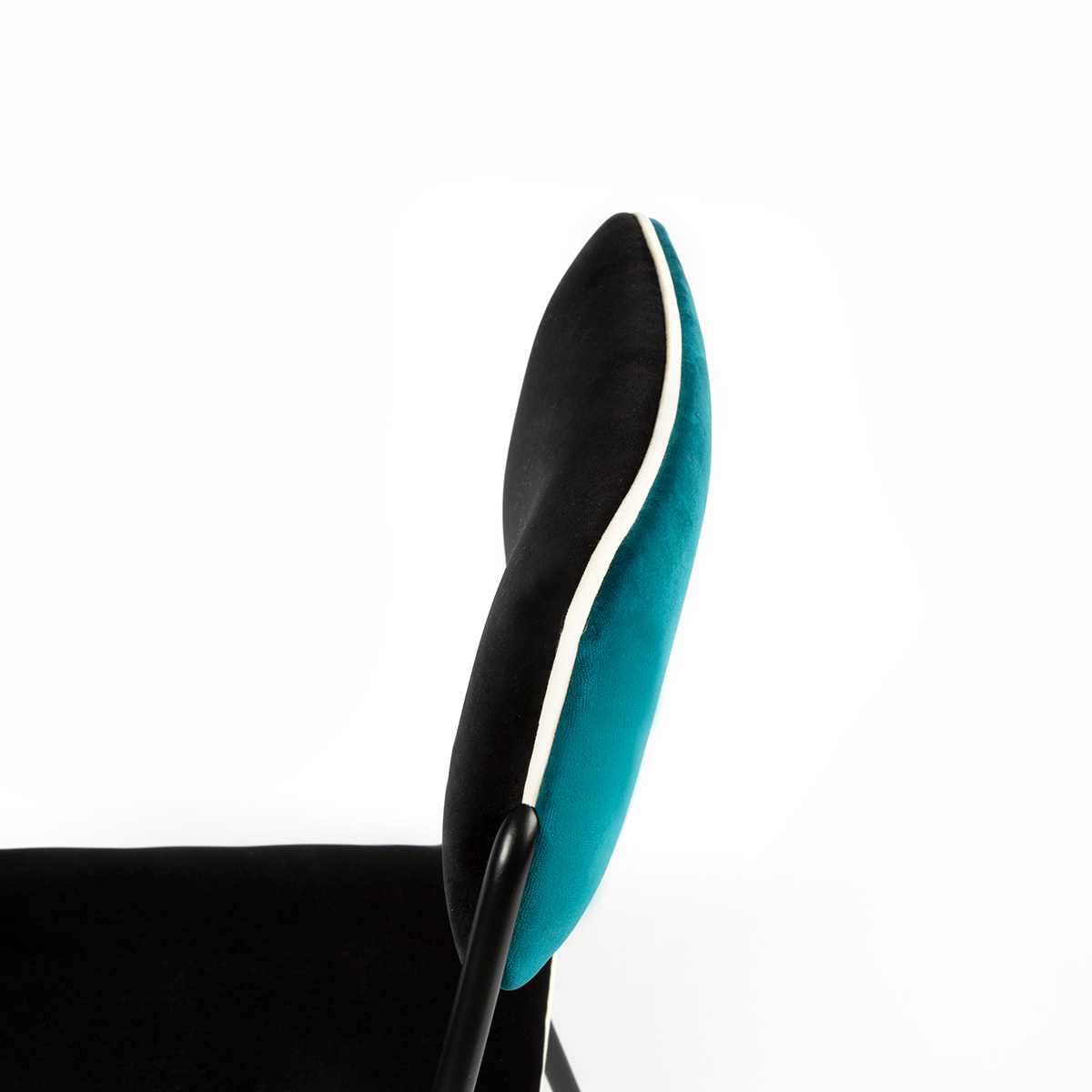 Chaise Double Jeu, Bleu Sarah - H85 x l45 x P43 cm - Acier / Velours - image 5