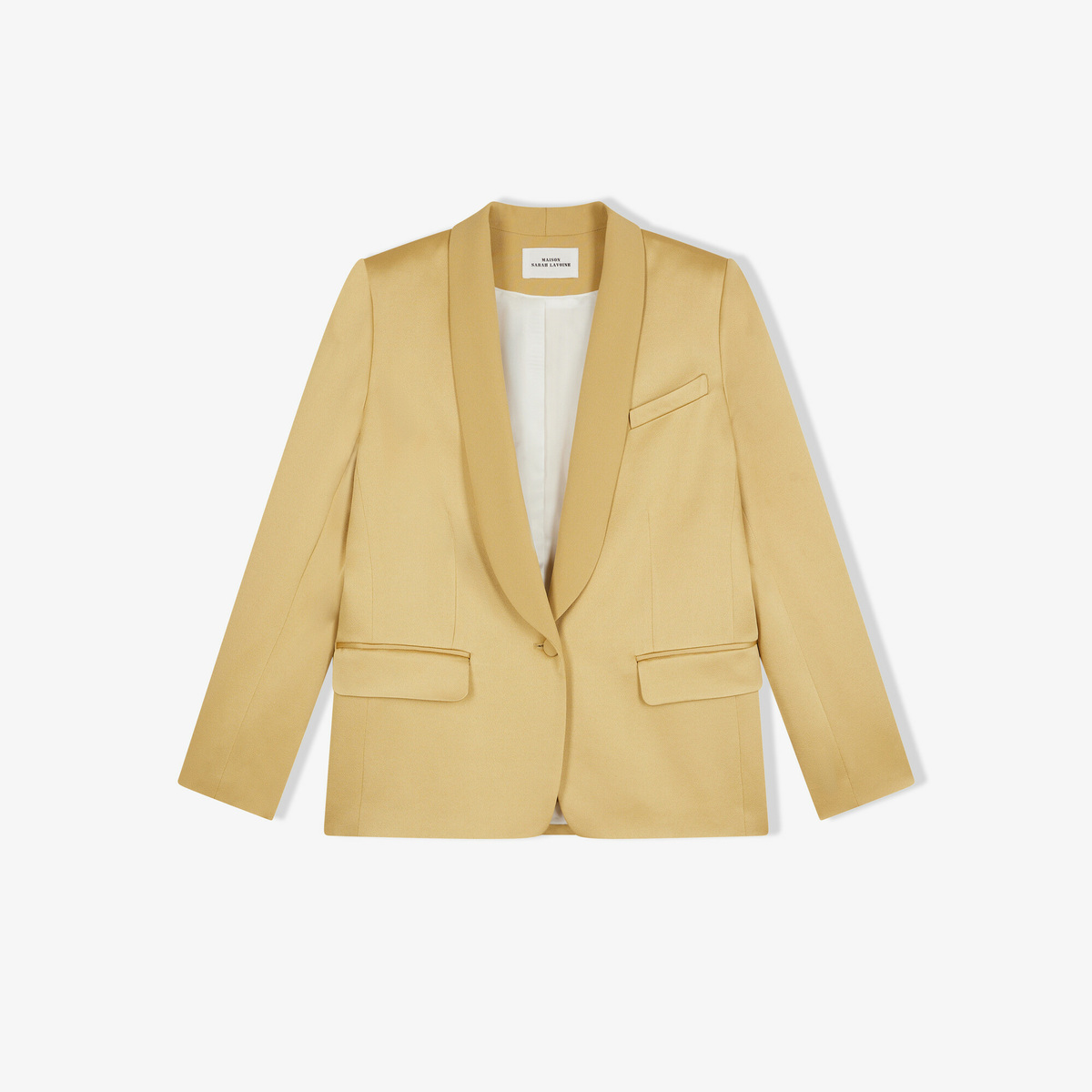 Tuxedo Jacket France, Golden - Straight cut - Acetate / Viscose - image 1