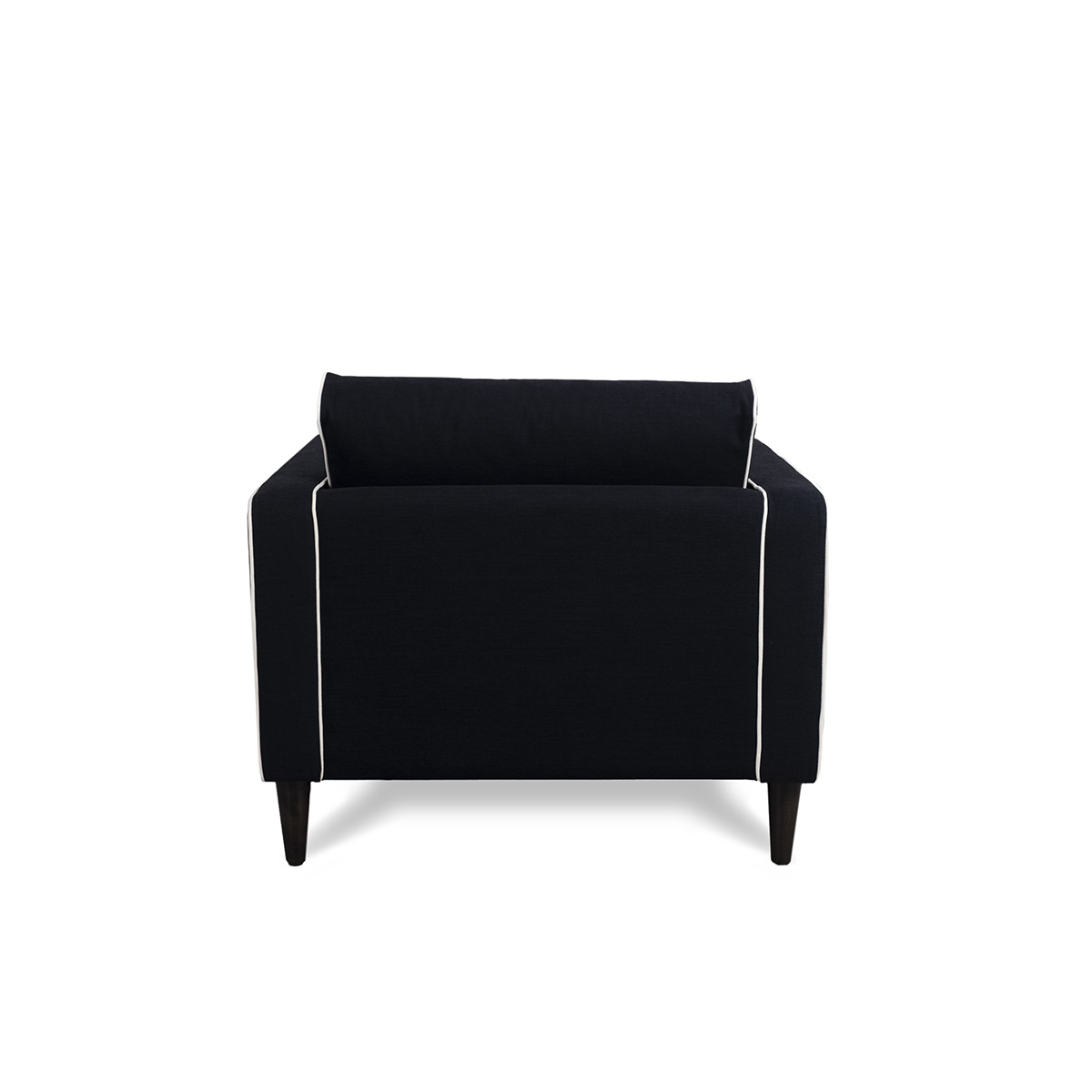 Armchair Noa, Black / White - H77x W90 x D90 cm - Cotton / Wood - image 3