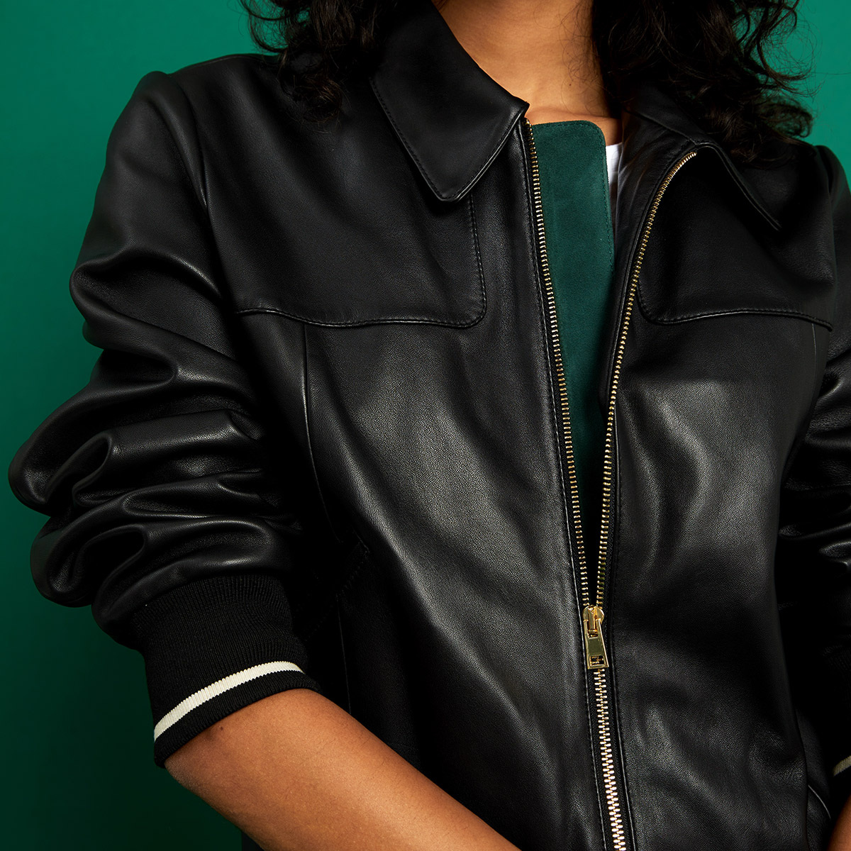 Chester leather jacket, Black - image 8