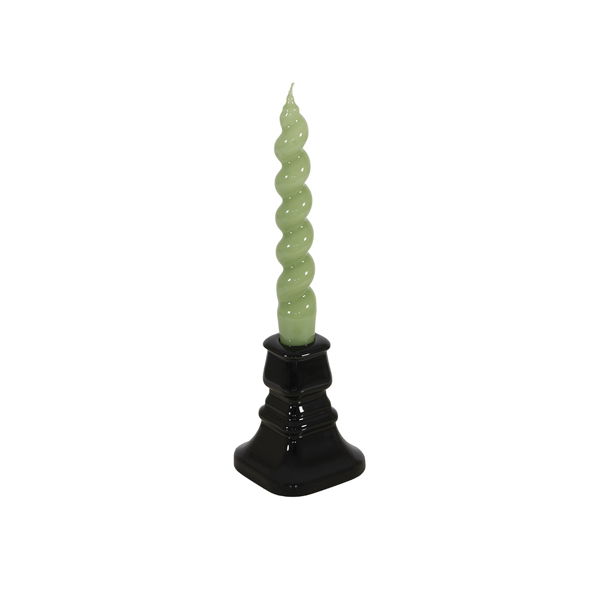 Candlestick Castiglione, Black Radish - H10 cm x ø8 cm - Ceramic - image 2