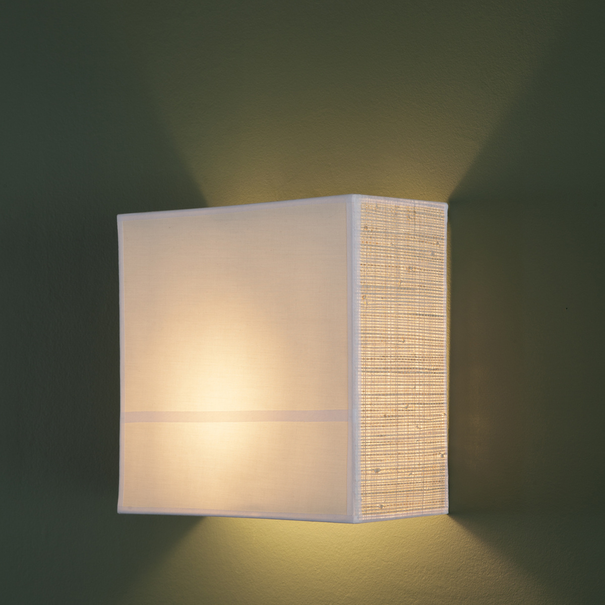 Wall Light Celeste, Ecru / White - H25 cm - Steel / Rabane Cotton shade - image 3
