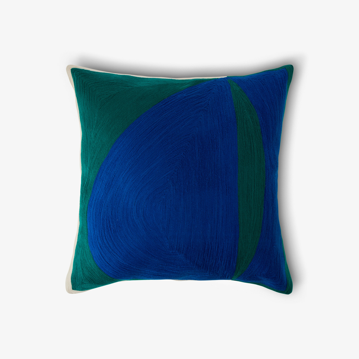 Coussin Abstrait, Bleu Sarah / Indigo - 42 x 42 cm - Coton - image 1
