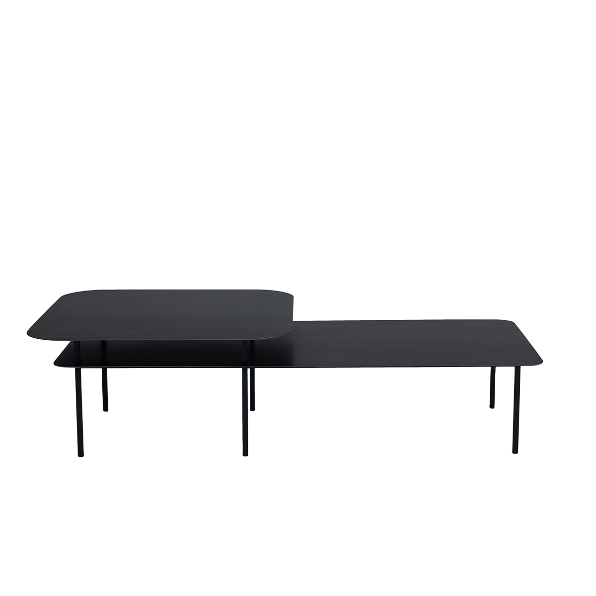 Coffee Table Tokyo Offset Tabletop, Black - L150 x W80 x H40 cm - Waxed steel - image 1
