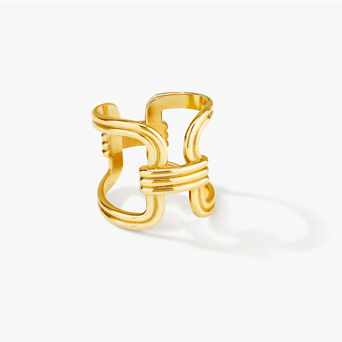 Organica Stone Ring, S51 - Golden Brass - image 1