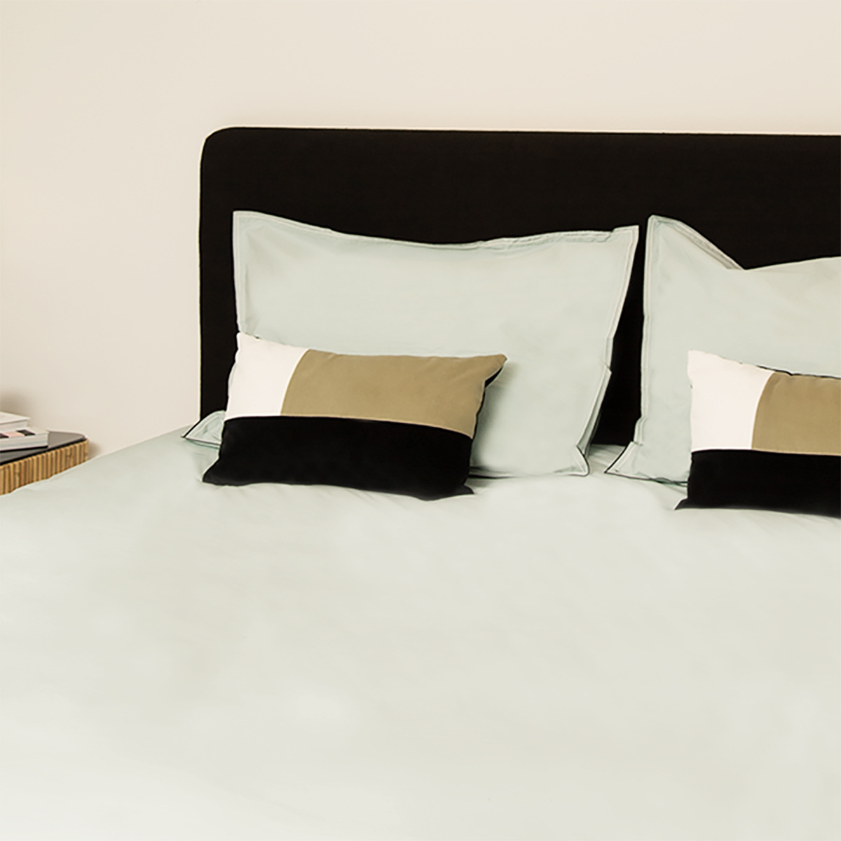 Duvet Cover Pensee, Lime tree - 260 x 240 cm - Percale of Organic Cotton - image 1