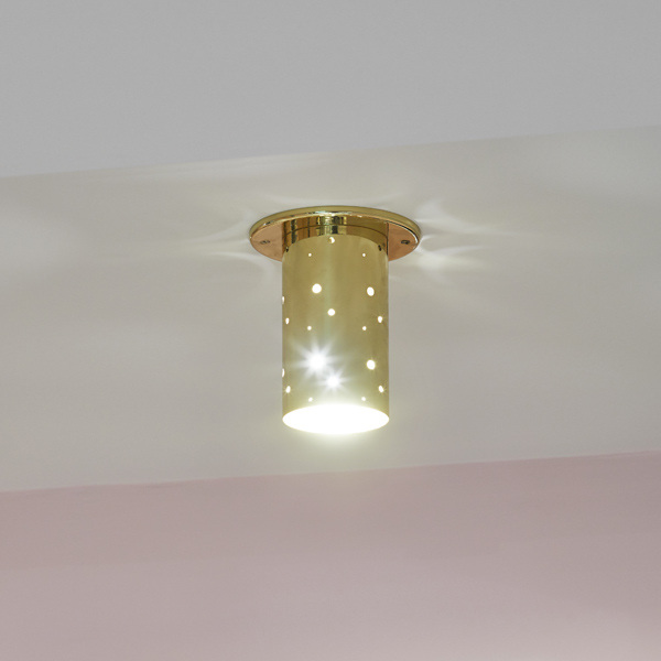Ceiling Lamp Jean, White - H15 cm - Metal / Brass - image 5
