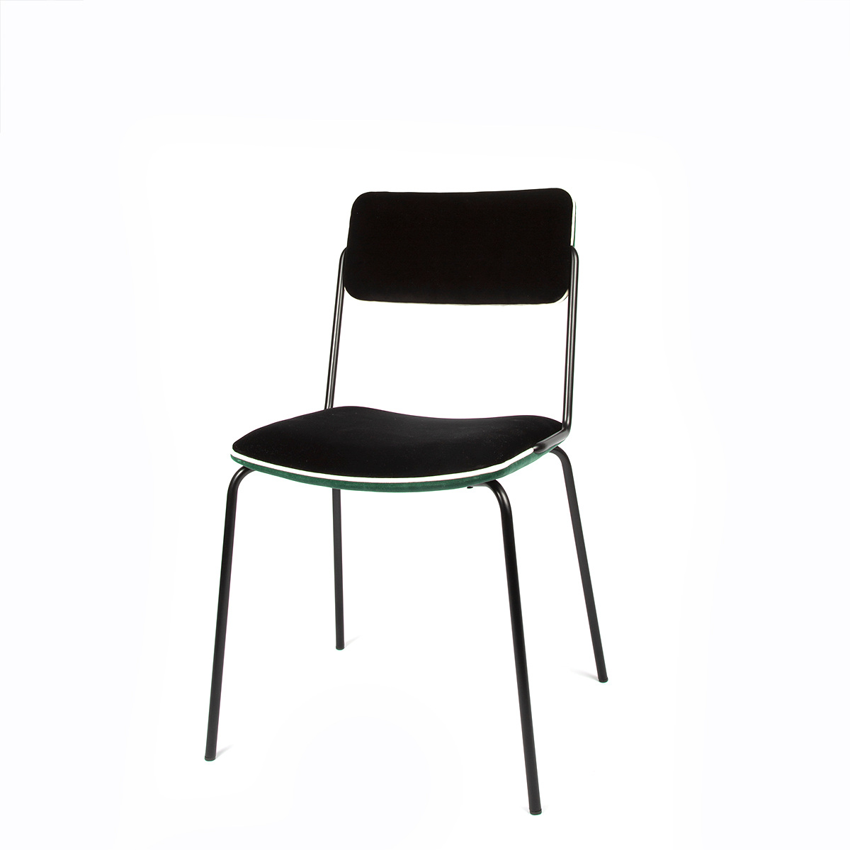 Chair Double Jeu, Green - H85 x W51 x D43 cm - Steel / Velvet - image 3