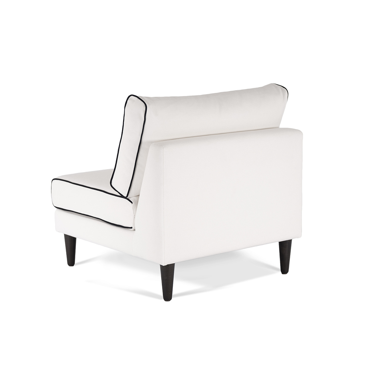Flip Chair Noa, White / Black - H80 x W80 x D75 cm - Cotton / Wood - image 4