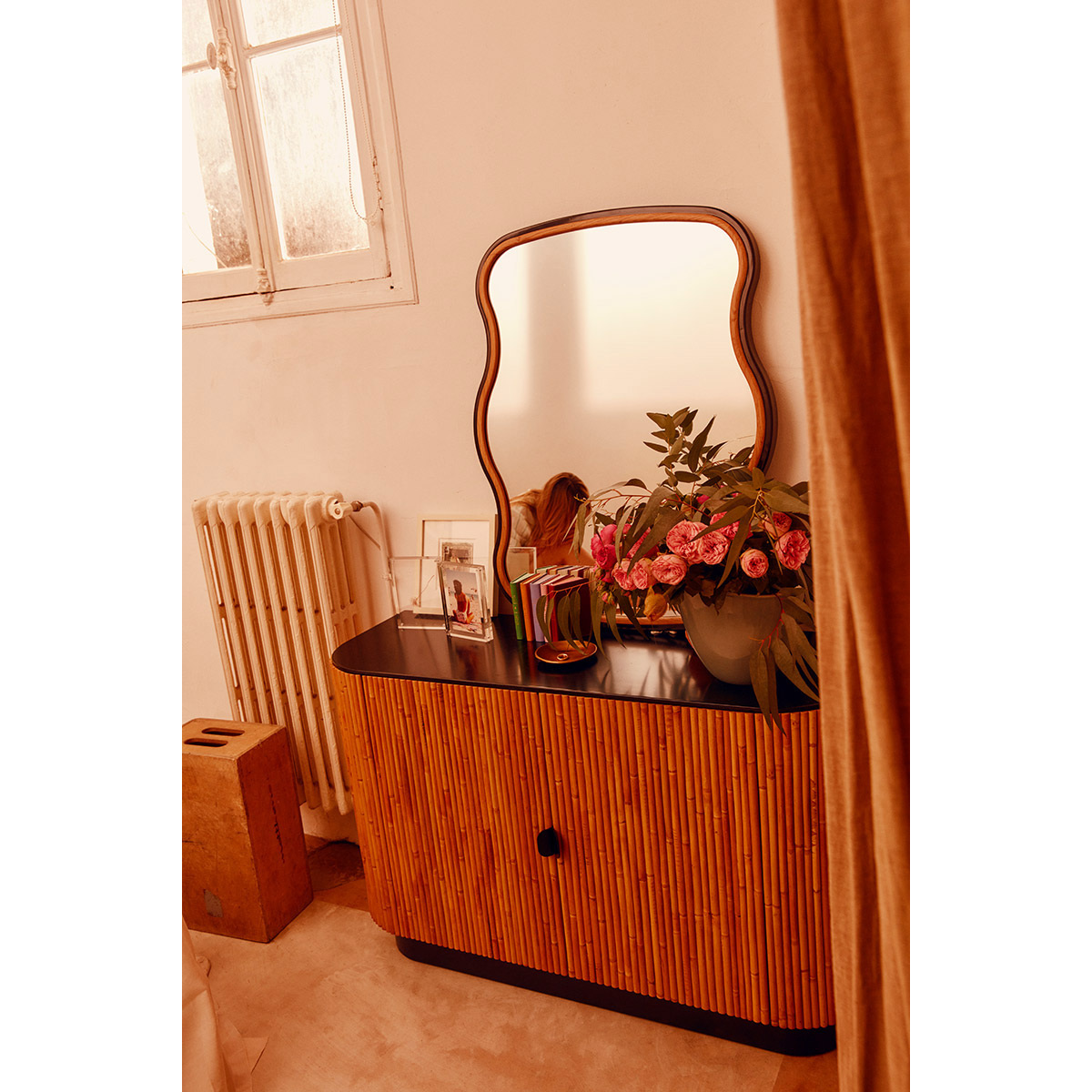 Miroir Noto, Noir / Chêne naturel - H90 x L70 cm - Chêne - image 2