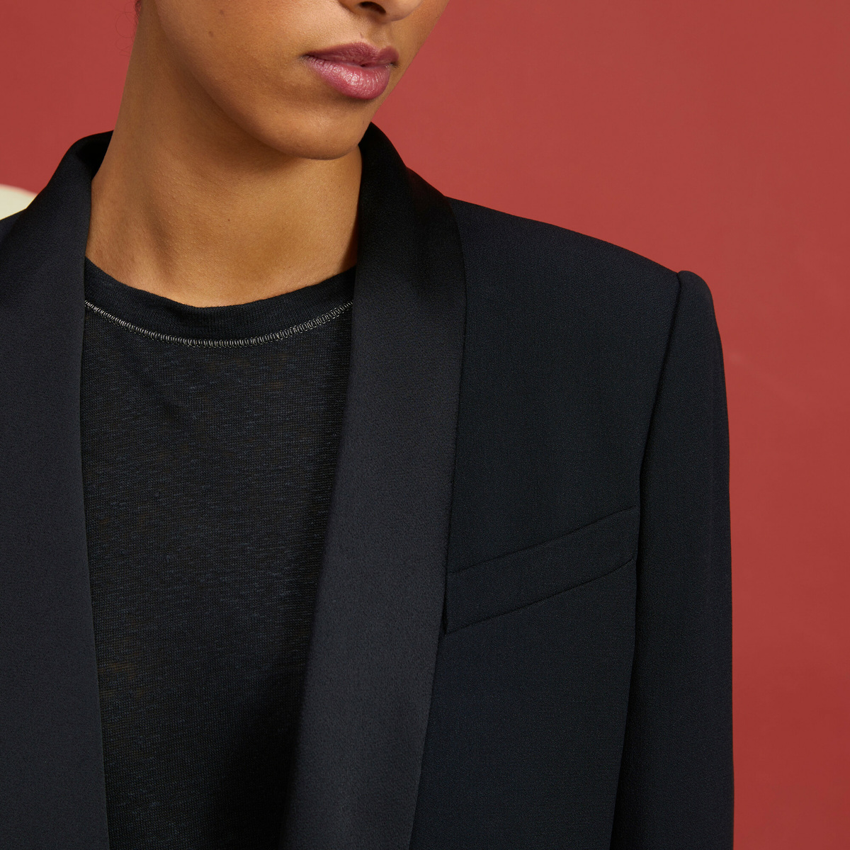 Lina Tee Shirt, Black - Round Neck - 100% Linen - image 2