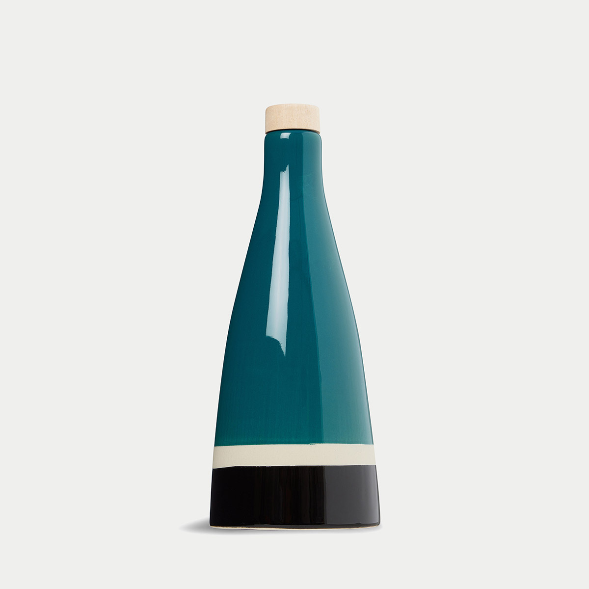 Bouteille d'huile d'Olive Sicilia, Bleu Sarah - H24 x ø11 cm - Céramique - image 1