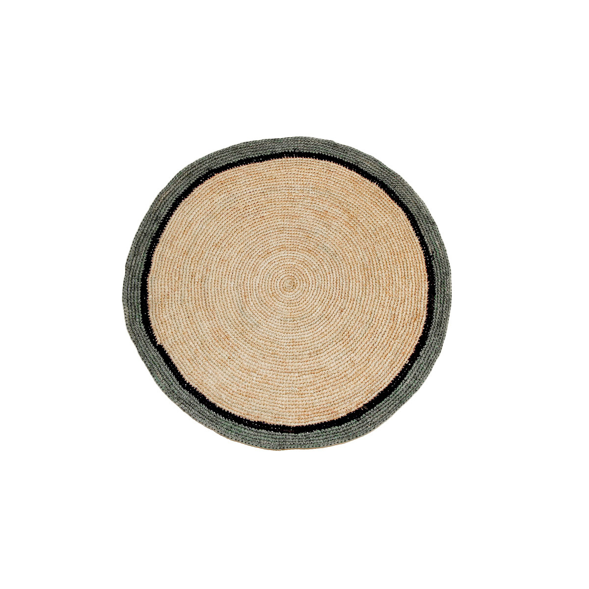 Placemat Globe, Celadon / Natural - ⌀38 cm - rafia - image 4
