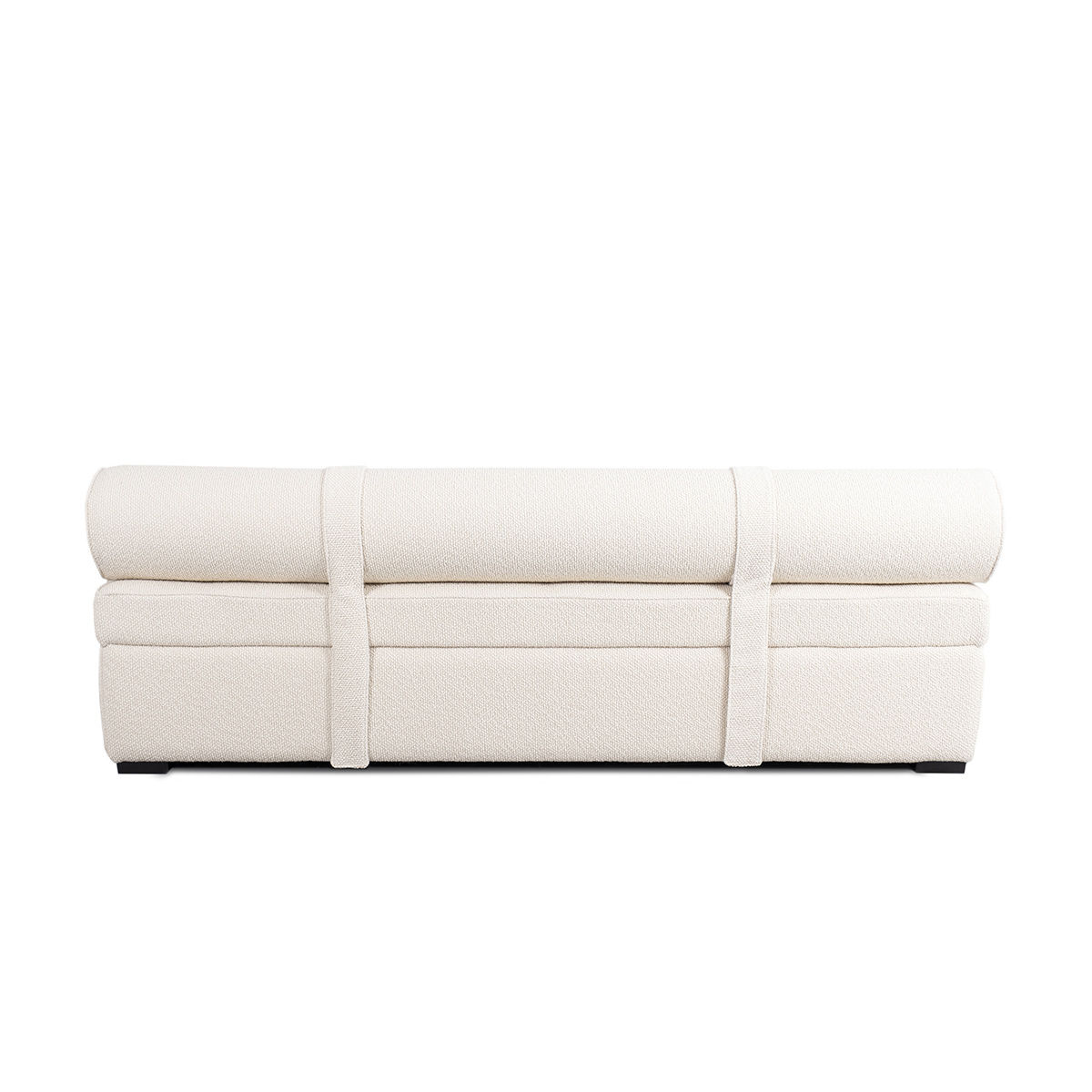 Banquette Jacob, White - L185 x W75 x H40 - Curly wool - image 3