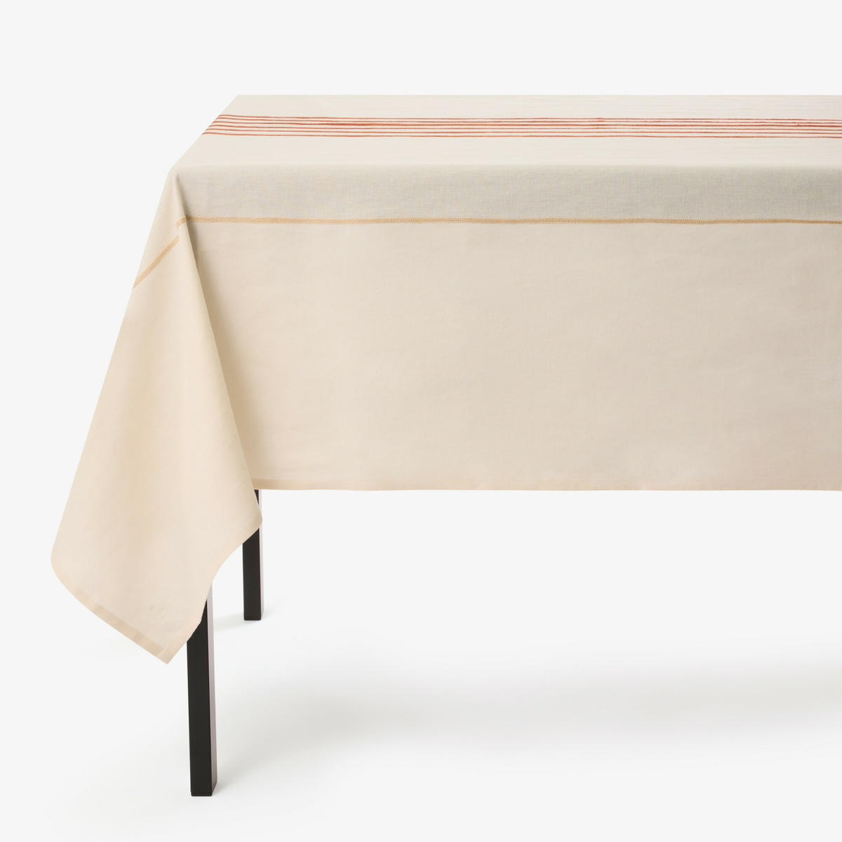 Tablecloth Echo, Ecru / Terracota - Different sizes - Linen / Cotton - image 1