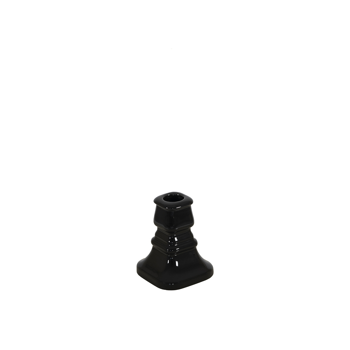 Candlestick Castiglione, Black Radish - H10 cm x ø8 cm - Ceramic - image 1